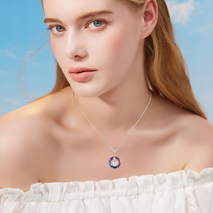 Dreamboat Sterling Silver Cat Necklace for Women Crystal Necklace Cute Animal Necklace Kitten Necklace Cat Pendant Friendship Cat Jewelry Gifts