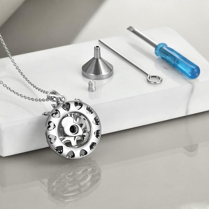 ONEFINITY Sterling Silver Always in My Heart Owl Urn Necklace for Ashes Owl Cremation Jewelry for Ashes of Loved Ones Keepsake Jewelry