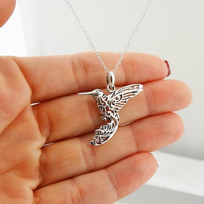 FashionJunkie4Life Sterling Silver Bird Pendant Necklaces for Women