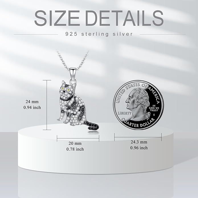 Cat Necklaces 13 Breeds of Cats Necklaces S925 Sterling Silver Cat Pendant for Women