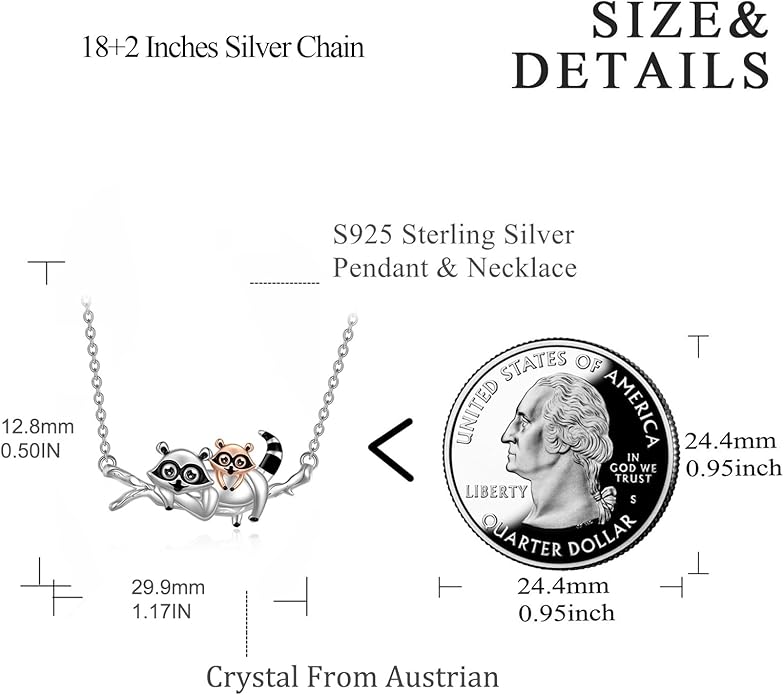 TIGER RIDER Bee Necklace for Women Sterling Silver Cute Animal Axolotl Dragonfly Moth Owl Black Cat Pendant Necklaces Animals Jewelry Birthday Gifts for Women Wife