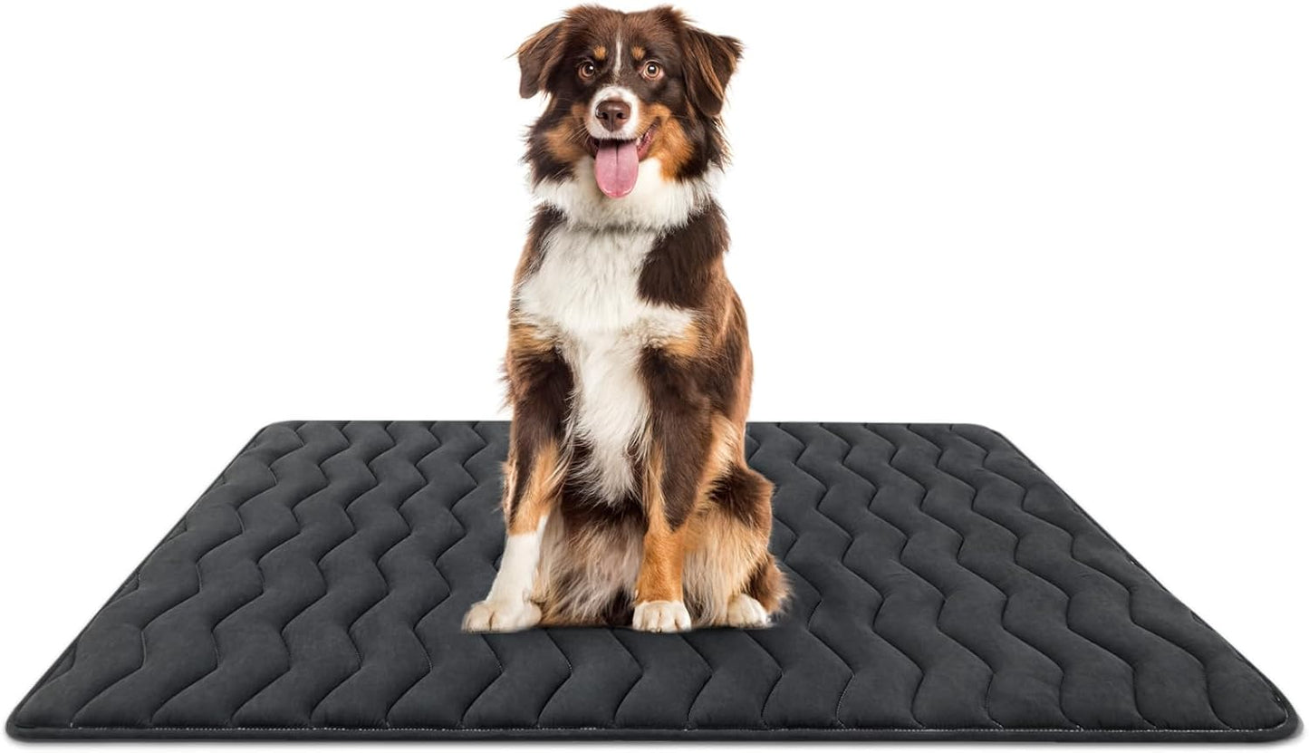 Bubble bear Dog Crate Mat - Upgraded Thick, Ultra Soft, Washable & Anti-Slip Kennel Pad for Small/Medium/Large Dogs, Dark-Hued to Hide Stains (59"x35")