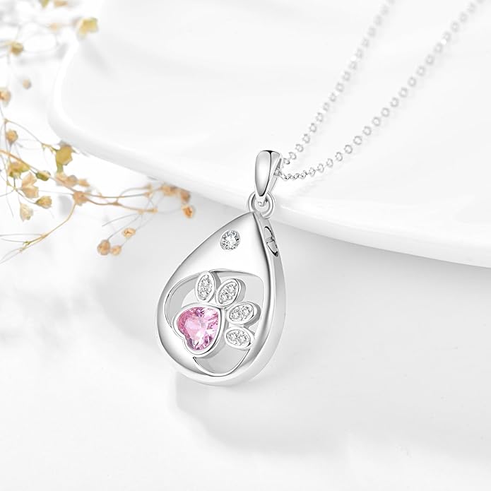 TANGPOET Teardrop Ashes Necklace 925 Sterling Silver Urn Necklace, Cremation Jewellery for Ashes Pendant, Gifts for Women Ladies, with Funnel Filler Kit
