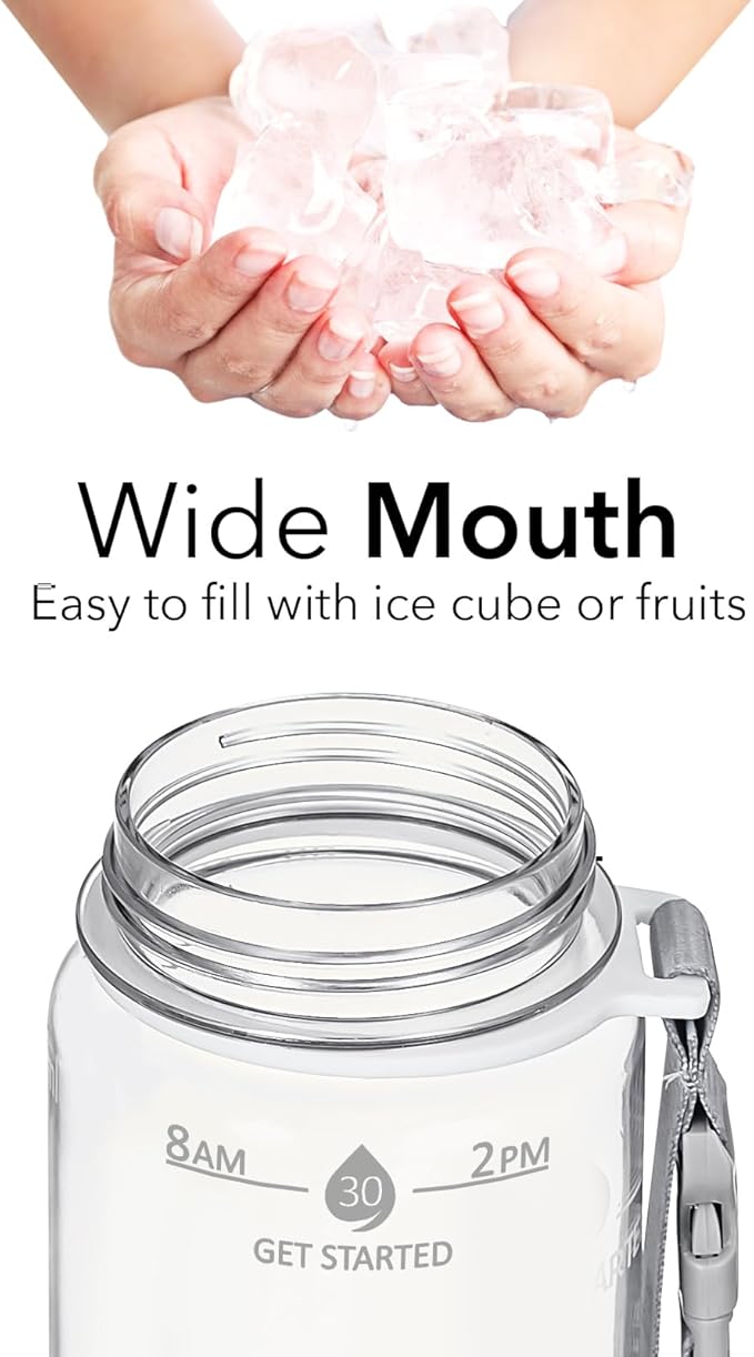 Hyeta 32oz Water Bottles with Straw - Stay Motivated and Hydrated with Convenient Times to Drink Markings, Durable, Leak-proof