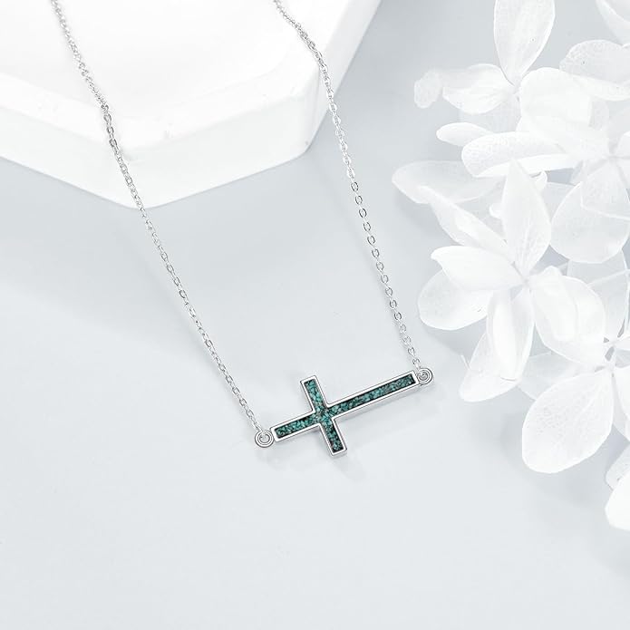 YFN Cross Necklace Sterling Silver Religious Cross Pendant Jewelry Christian Gifts for Women Men