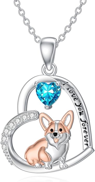 Dachshund Necklace 925 Sterling Silver Dachshund Birthstone Pendant Cute Animal Puppy Dog Dachshund Jewelry Gifts for Women Dachshund Lover