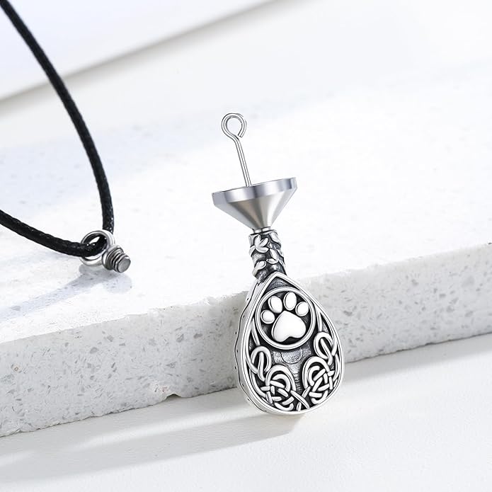 CUOKA MIRACLE Urn Necklace Ashes Sterling Silver Skull Urn Necklace Personalized Cremation Memorial Skull Ash Keepsake Pendant Cremation Jewelry