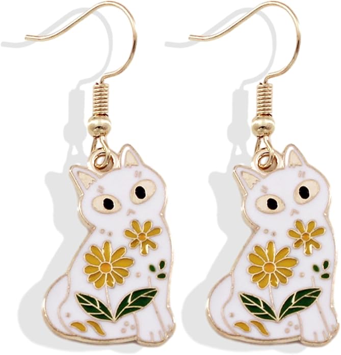 Cat Earrings for Women Trendy Stuff Mothers Day Gifts Funny Animal Stud Earrings Jewelry Gifts for Cat Lovers Birthday Christmas