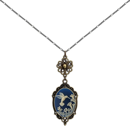 Yspace Lucky Clover Cameo Necklace Best Friend Heart Charms Jewelry 2 Chain Deluxe Gift