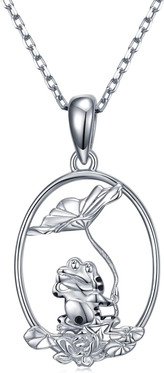 Highland Cow/Unicorn/Turtle/Moon Fairy/Axolotl/Owl/Mermaid/Cat/Cat and Girl/Frog/Wolf Necklace 925 Sterling Silver Animal Necklace Animal Jewelry Gifts for Women