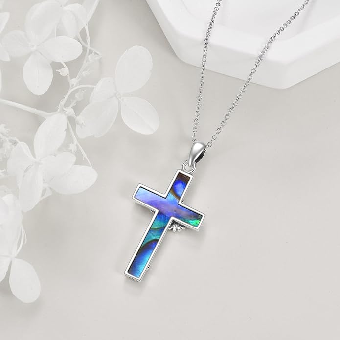 YFN Cross Necklace Sterling Silver Religious Cross Pendant Jewelry Christian Gifts for Women Men