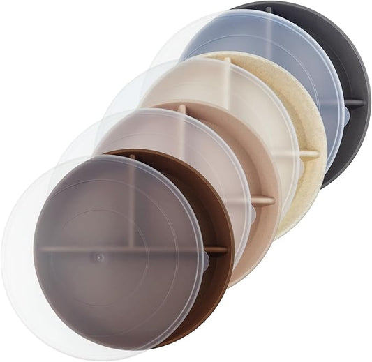 greenandlife 9 Inch 4PCS Portion Control Plates with Lids, Divided Plates for Kids Adults, Dishwasher Microwave Safe Compartment Plate, Unbreakable Lightweight Reusable Wheat Straw Plate, Earth Tone