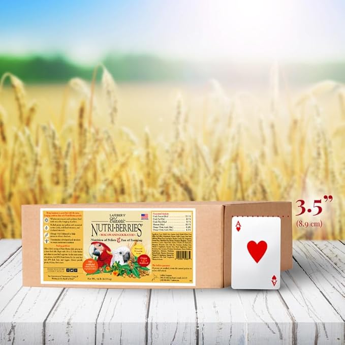 LAFEBER'S Classic Nutri-Berries Pet Bird Food, Made with Non-GMO and Human-Grade Ingredients, for Parrots, 14 lb