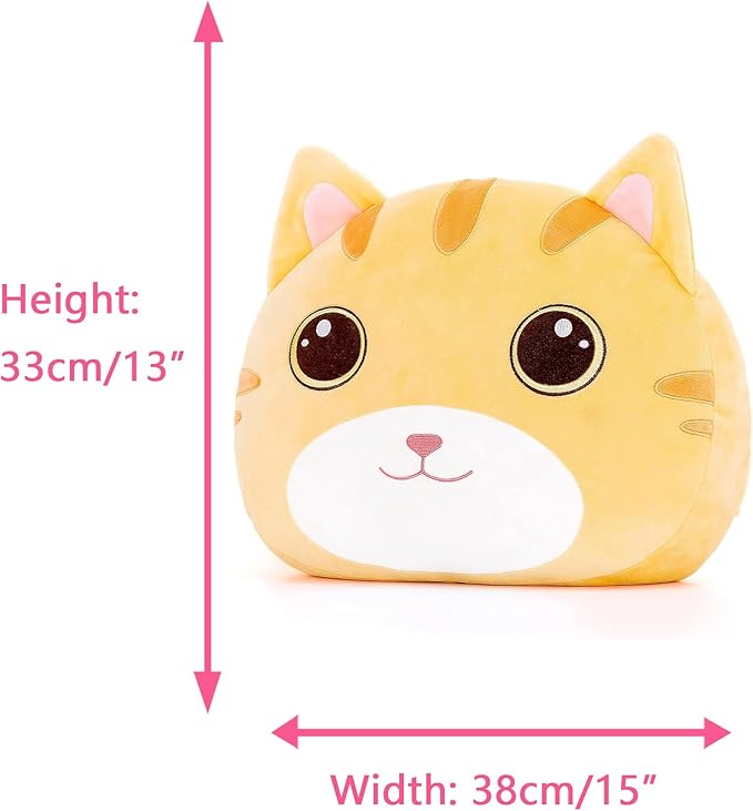 Lazada Cat Kids Pillow Toys Plush Pillows Soft Gifts for Toddler Brown 15 Inches