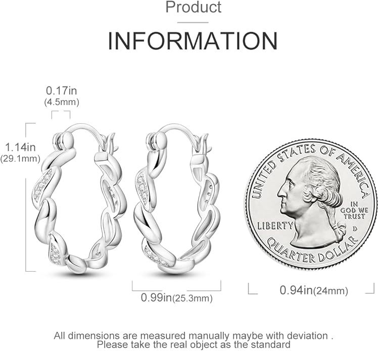 NARMO 925 Sterling Silver Hoop Earrings for Women Hypoallergenic Lightweight Simple Huggie Hoop Earrings Twisted Hoop Earrings Colorful Cubic Zirconia Hoop Earrings Rainbow Hoop Earrings