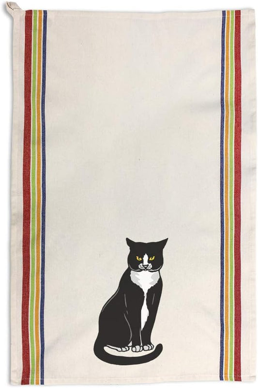 Custom Decor Kitchen Towels Tuxedo Cat C Pets Cats Cleaning Supplies Dish Towels Multi Stripe Design Only