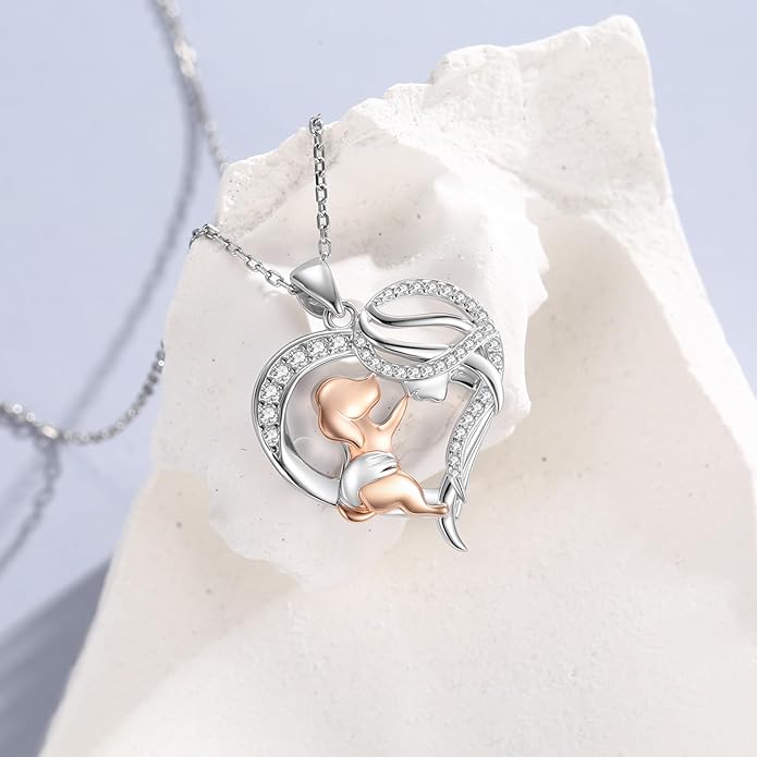 Dog Cat Necklace Pendant 925 Sterling Silver Pet Jewelry Gifts for Women