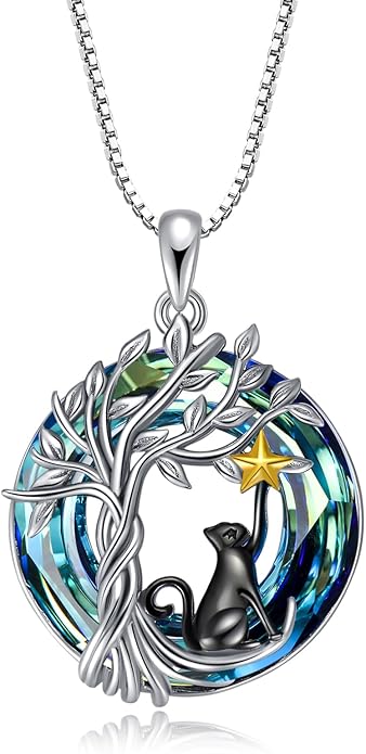 TOUPOP Tree of Life Animal Necklace 925 Sterling Silver Crystal/Abalone Shell Animal Pendant Jewelry Birthday Mothers Day Gifts for Women Mom Wife Her