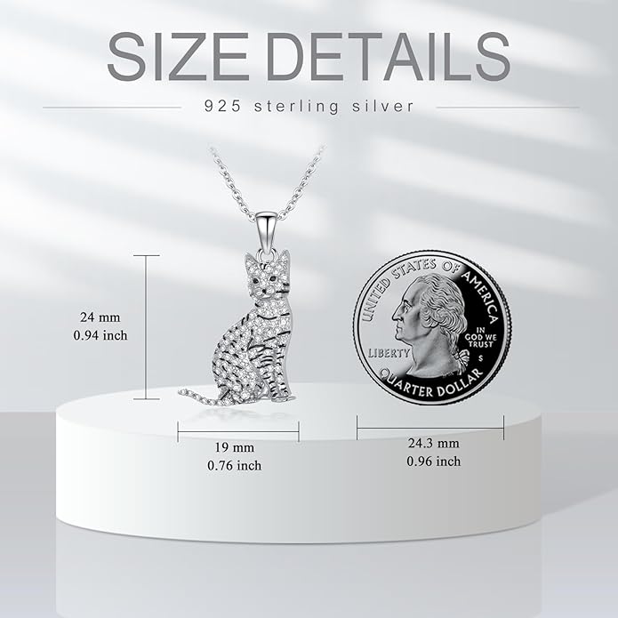 Cat Necklaces 13 Breeds of Cats Necklaces S925 Sterling Silver Cat Pendant for Women