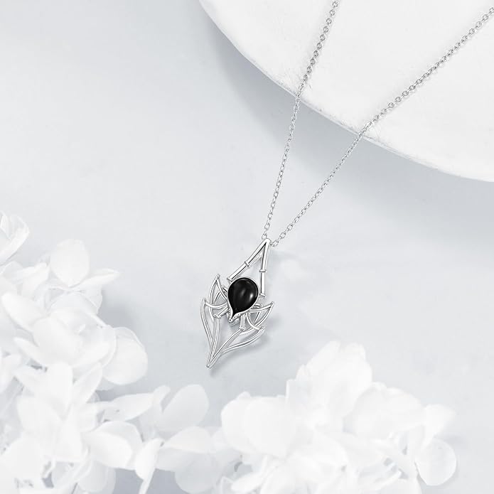 POPLYKE Spider/Butterfly/Fox/Killer Whale/Pande/Shark/Cat/Owl/Mermaid/Dragonfly Necklace 925 Sterling Sliver Animal Necklace Pendant Jewelry Gifts for Women