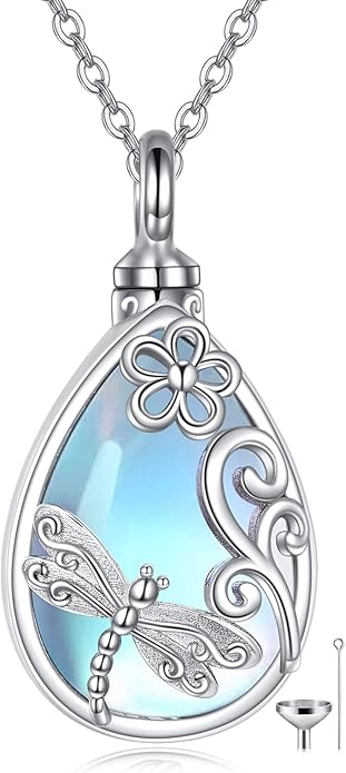 Butterfly/Dragonfly Urn Necklace for Ashes 925 Sterling Silver Celtic Knot Butterfly/Dragonfly Pendant Cremation Keepsake Necklace for Women Jewelry
