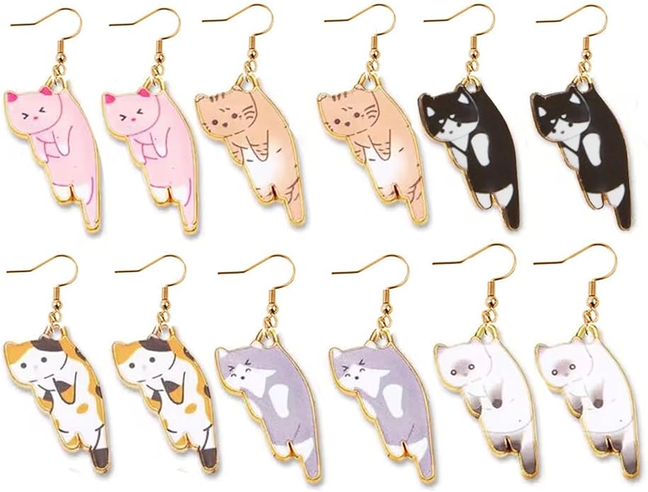 Cat Earrings for Women Trendy Stuff Mothers Day Gifts Funny Animal Stud Earrings Jewelry Gifts for Cat Lovers Birthday Christmas