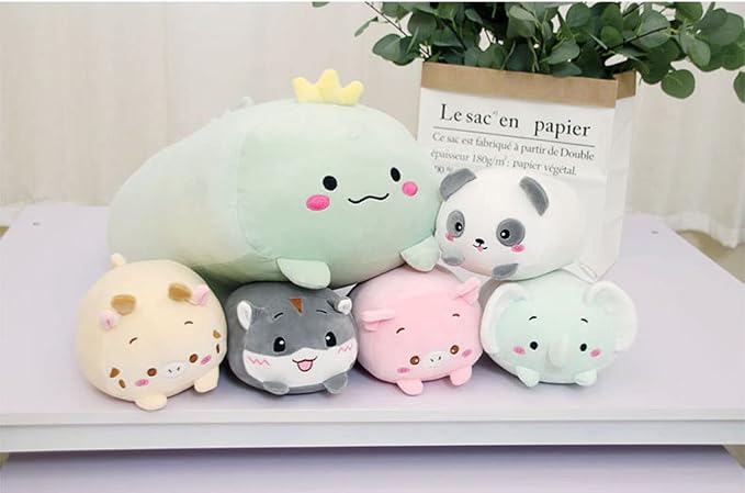 Cute Plush Dinosaur Stuffed Squishy Animal Cylindrical Body Pillow, Super Soft Dino Hugging Toy for Kids, Kawaii Sleeping Pillow, Gifts for Bedding or Home Decor, 8-Inch