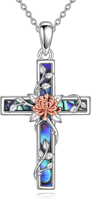 YFN Cross Necklace Sterling Silver Religious Cross Pendant Jewelry Christian Gifts for Women Men