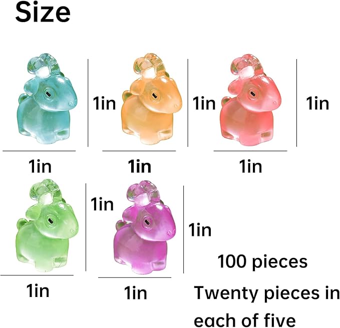 Mini Resin Goats Bulk 100Pcs Ornaments Glow in The Dark Animal Figurines DIY Accessories for Desk or Farm