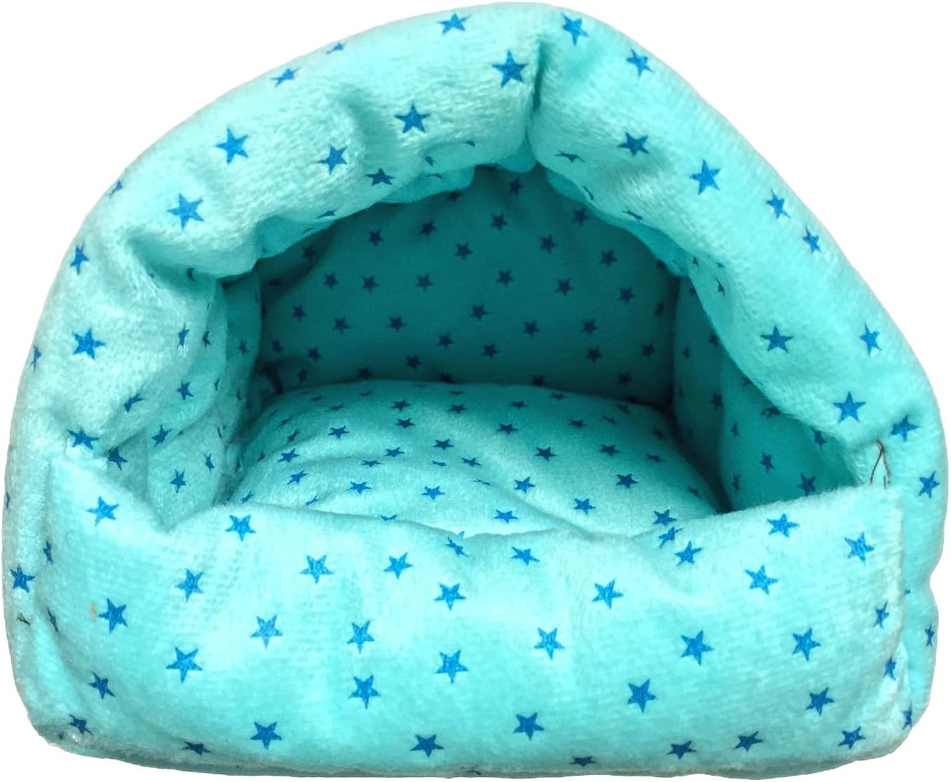 WOWOWMEOW Guinea Pig Cave Bed Small Animals Warm Cage Hanging Bed for Rat, Chinchilla, Hedgehog, Rabbit (L, Star-Blue)