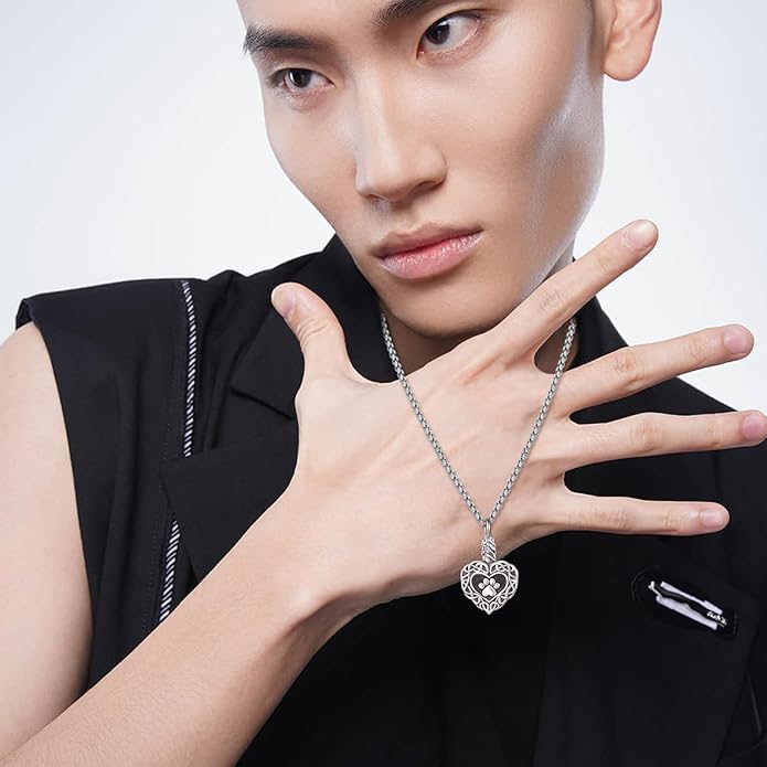 CUOKA MIRACLE Urn Necklace Ashes Sterling Silver Skull Urn Necklace Personalized Cremation Memorial Skull Ash Keepsake Pendant Cremation Jewelry