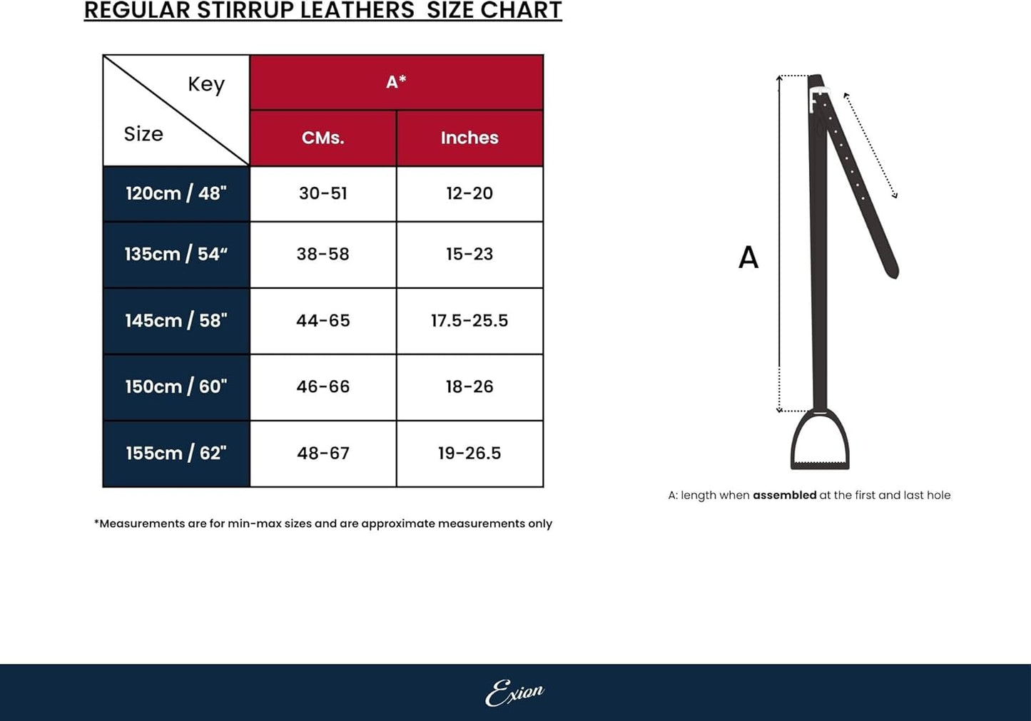 Exion FlexiStrong Stirrup Leathers for English Saddle | Ultra-Soft Cow Calfskin with Nylon Core | 1” Wide Stirrup Leathers for Daily Use | Sizes 48" to 62" | Black, Brown