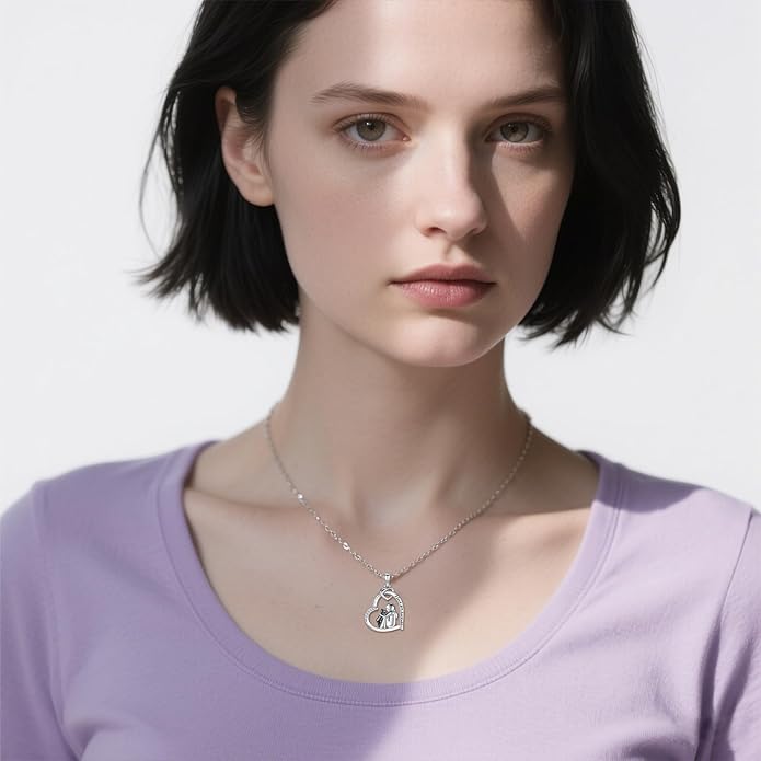 Dog Cat Necklace Pendant 925 Sterling Silver Pet Jewelry Gifts for Women