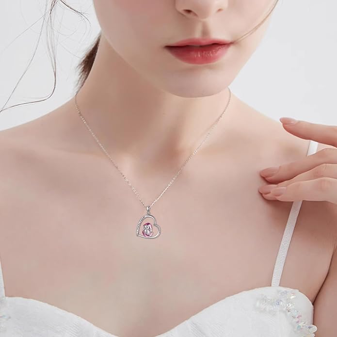 MONGAS Penguins/Guinea Pig/Pig/Fox/Corgi/Frog/Bunny/Koala8/Cow/French Bulldog Necklaces Penguin Gifts 925 Sterling Silver Hugging Penguins Cute Animal Jewelry for Women Sister