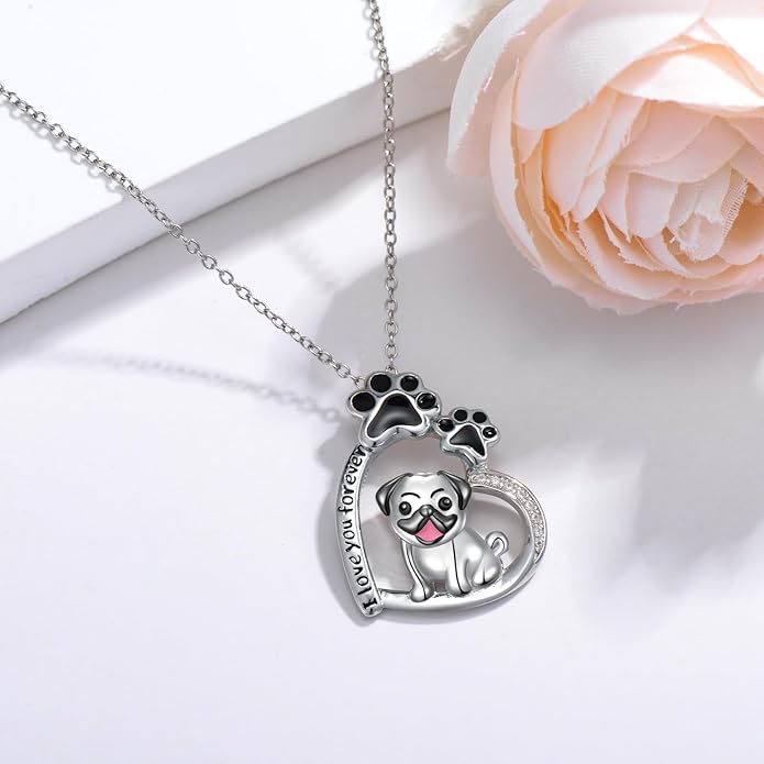 Dog Cat Necklace Pendant 925 Sterling Silver Pet Jewelry Gifts for Women