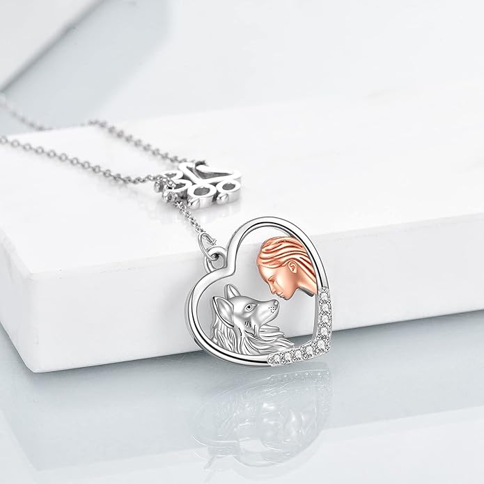 LUHE Bee/Cat/Wolf/Horse Gifts Necklace Sterling Silver Women Y-Necklace Pendant Necklace Jewelry for Teen Girls