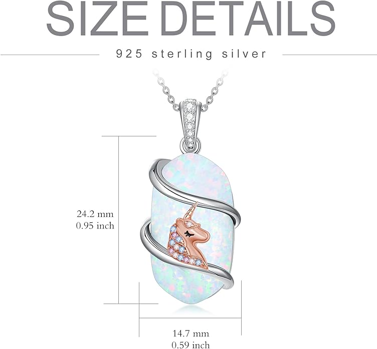 Opal Mama Bear/Panda/Cat/Koala/Sloth/Cardinal/Unicorn Necklace 925 Sterling Silver Opal Animal Pendant Jewelry Birthday Gifts Women Her Mom