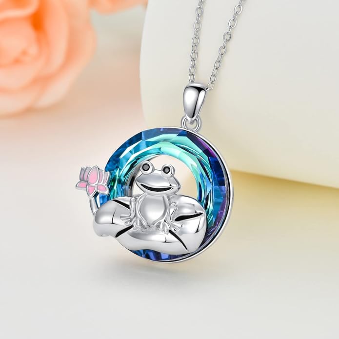 MONGAS Penguins/Guinea Pig/Pig/Fox/Corgi/Frog/Bunny/Koala8/Cow/French Bulldog Necklaces Penguin Gifts 925 Sterling Silver Hugging Penguins Cute Animal Jewelry for Women Sister