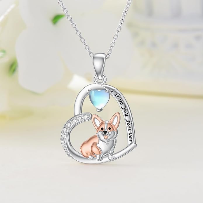 Dachshund Necklace 925 Sterling Silver Dachshund Birthstone Pendant Cute Animal Puppy Dog Dachshund Jewelry Gifts for Women Dachshund Lover