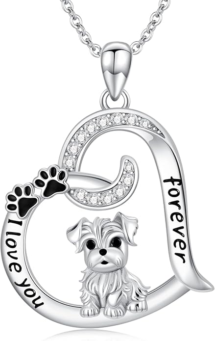 Dog/Paw Print/Infinity Necklace for Women 925 Sterling Silver Heart Dogs Pendant Necklaces Jewelry Christmas Birthday Gifts for Dog Lovers Friends