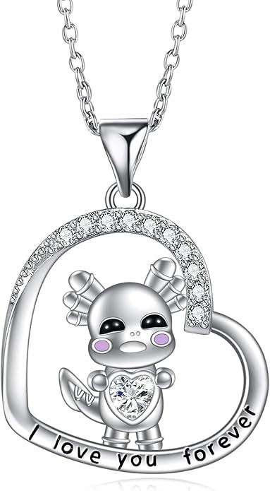 Penguin/Elephant/Frog Mushroom/Cat/Fox/Highland Cow/Axolotl/Yorkie Necklace Jewelry for Women Birthday Christmas Gifts