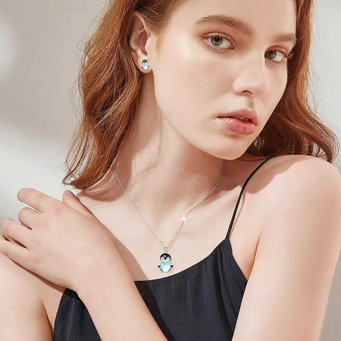 Dreamboat Moonstone Animal Pendant Necklace for Women 925 Sterling Silver Cute Animals Jewelry Gifts