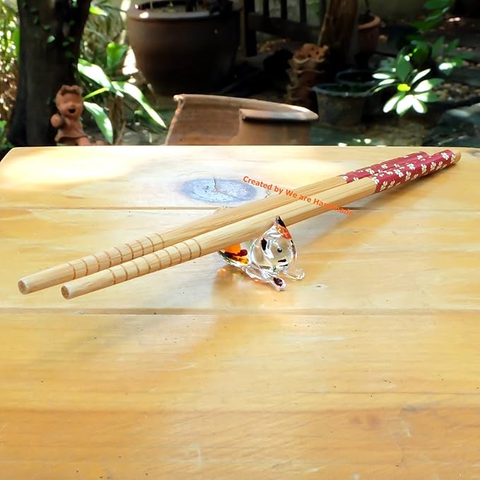 Handmade Cat Figures Glass Blown Art Chopstick Rest Dinner Decoration/Miniature Pet Animals/Collectible Figurines Gift Ideas/Tiny Ornament Cool Stuff Decor No.2