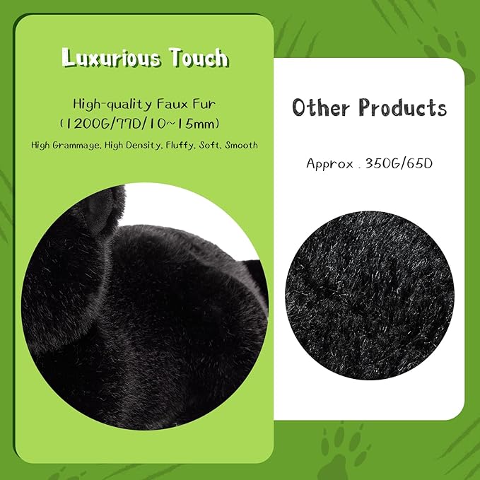 MorisMos Black Plush Panther Stuffed Animal with Babies,18'' Big Mama and Baby Stuffed Panther Toys for Kids Girls Boys, 4 Packs Black Jaguar Animals, Cute Leopard Toys for Kids