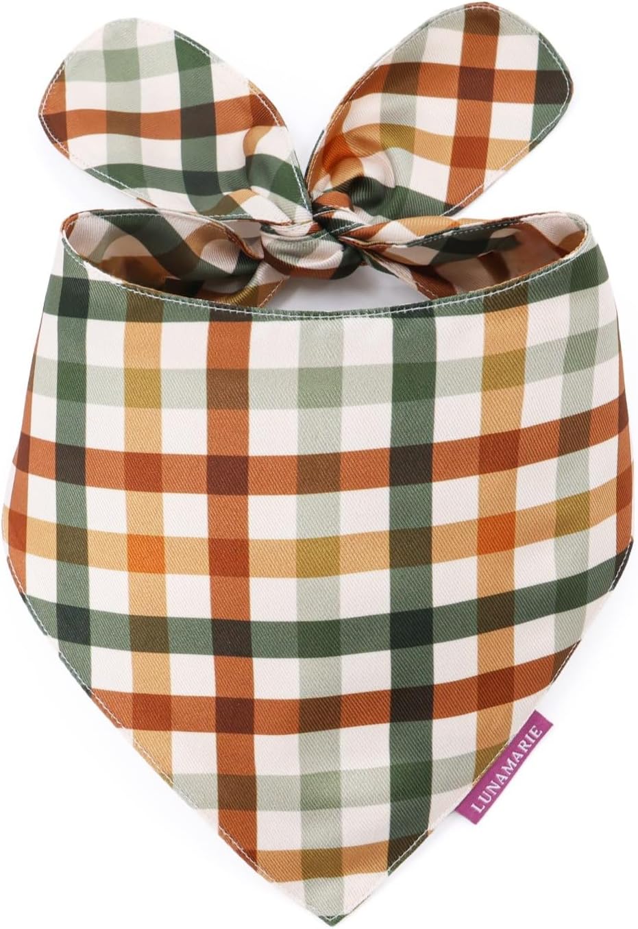 LunaMarie - Luxury Pet Birthday Bandanas -Premium & Silky Poly Fabric | 100% Handmade | Custom Shape Dual Layered (Autumn, Large)