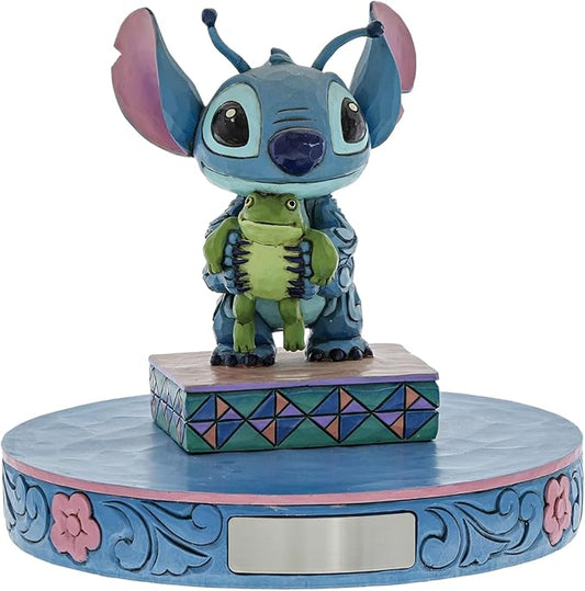 Enesco Disney Traditions Collection by Jim Shore Lilo and Stich Holding Frog Figurine- Resin Hand Crafted Painted Collectible Disney Mini Figurines Decorative Home Decor Statue, 3.8 Inch
