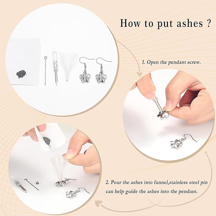 Flower Cremation Ashes Jewelry Cremation Necklace Memorial Locket for Ashes Keepsake Urn Pendants for Women/Men