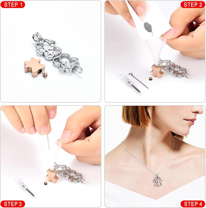 Pet Cremation Jewelry for Dog/Cat Paw Stainless Steel Memorial Locket Urn Necklace with Hollow Urn Cremation Jewelry for Ashes