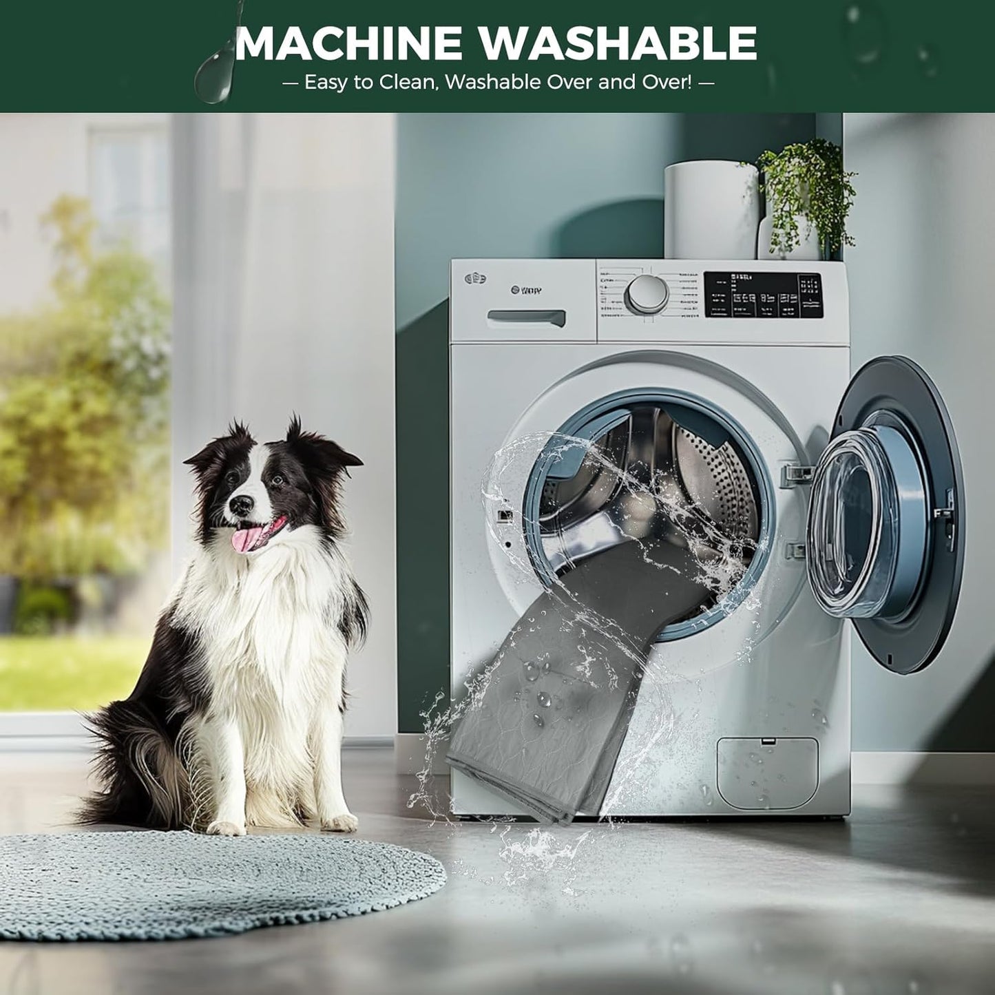 FXW Washable Pee Pads for Dogs, Puppy Pads with Super Absorbent, Specifically Designed for 24inch Cages, 23" × 17" Rectangle, Gray, 4 Packs