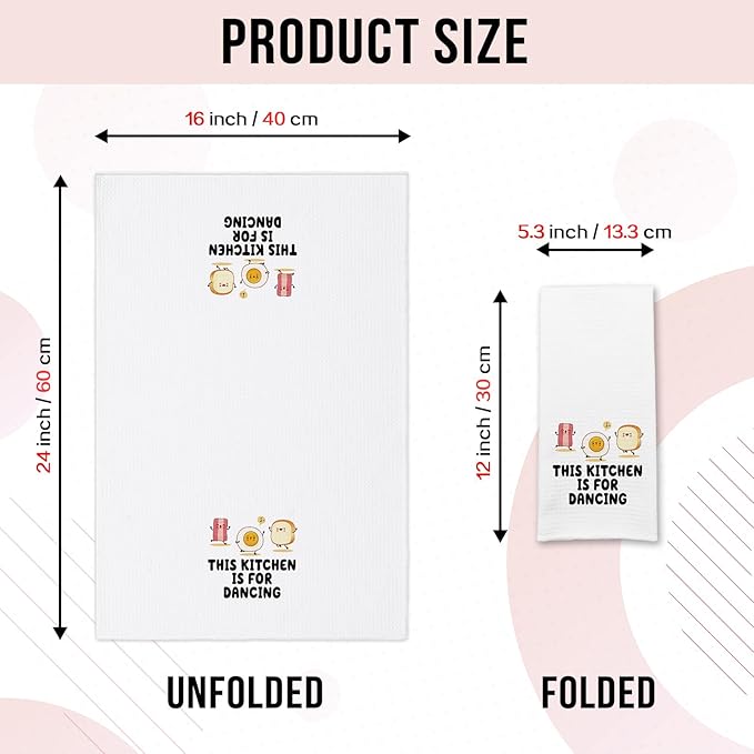 Funny Baking Kitchen Towels This Kitchen is for Dancing Cleaning Cloth Funny Sayings Humorous Dish Towels Farmhouse Kitchen Decor Great Housewarming Gifts for Women Men Chef Bake Lover